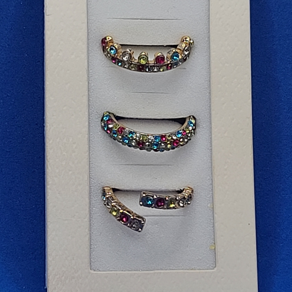 NEW Andante Multi Gemstone Set of 3 Rings Size 7